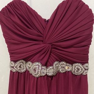 Cute Triangles Long Sweetheart Neckline With Thin Straps In Burgundy